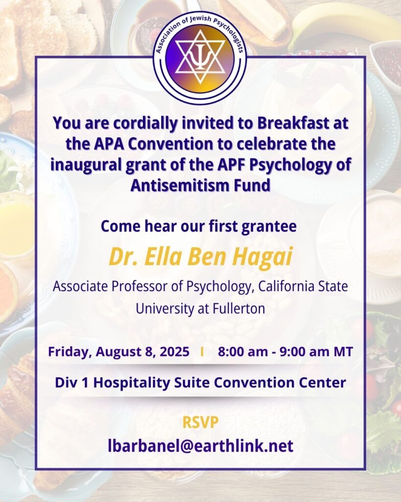 AJP/APF Friday Breakfast at APA Convention
